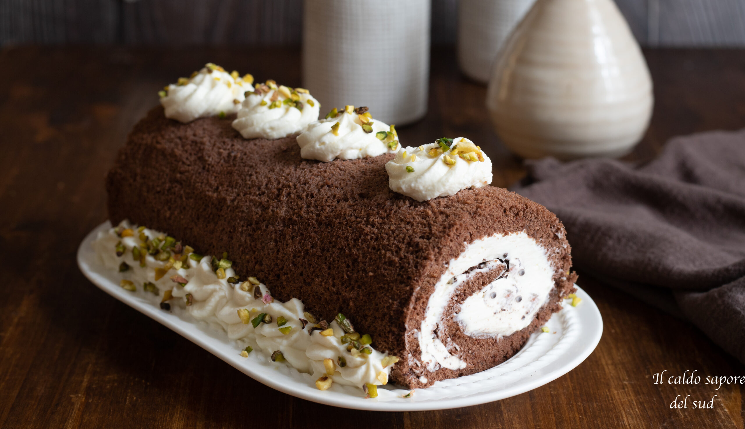 Brazo de chocolate con crema de mascarpone