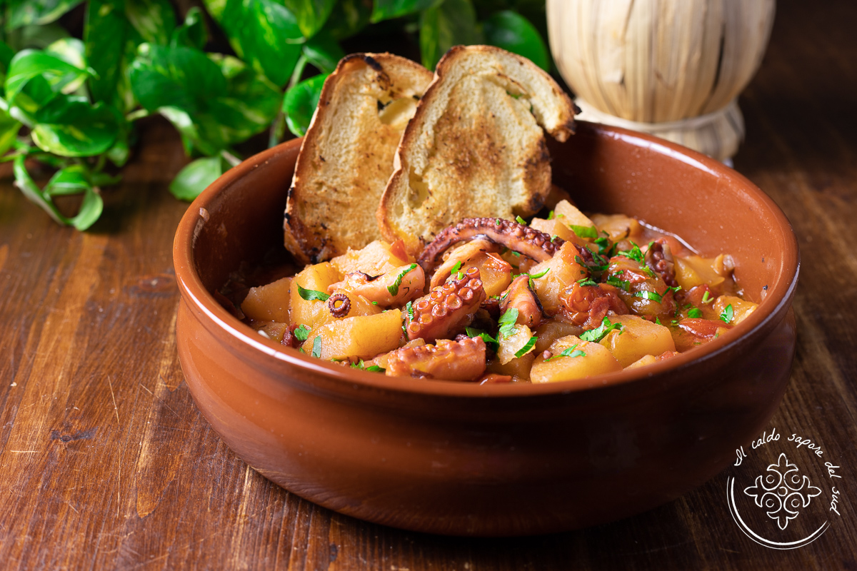 Pulpo y patatas a la salentina