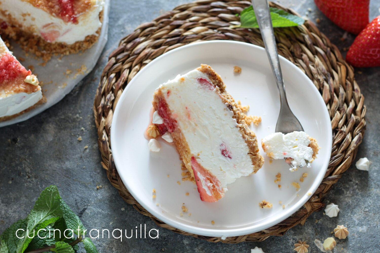 Cheesecake fría de fresa