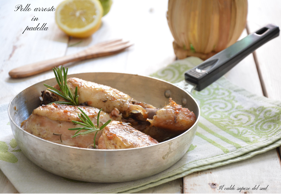 Pollo asado en la sartén