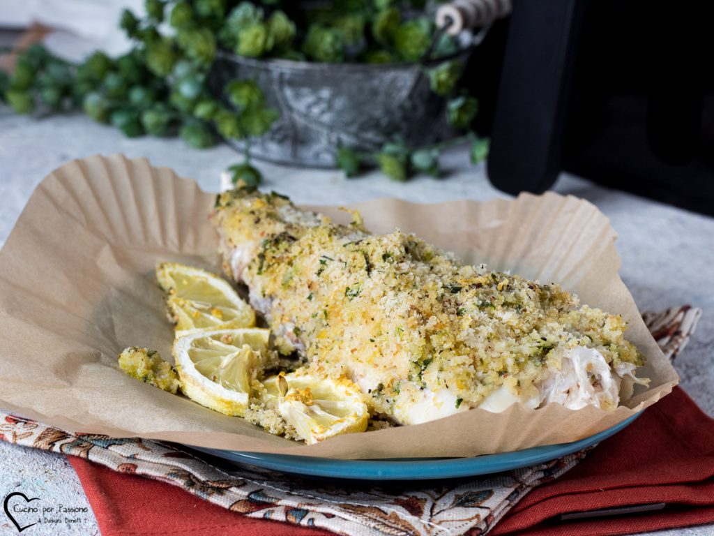 Rape gratinado en freidora de aire