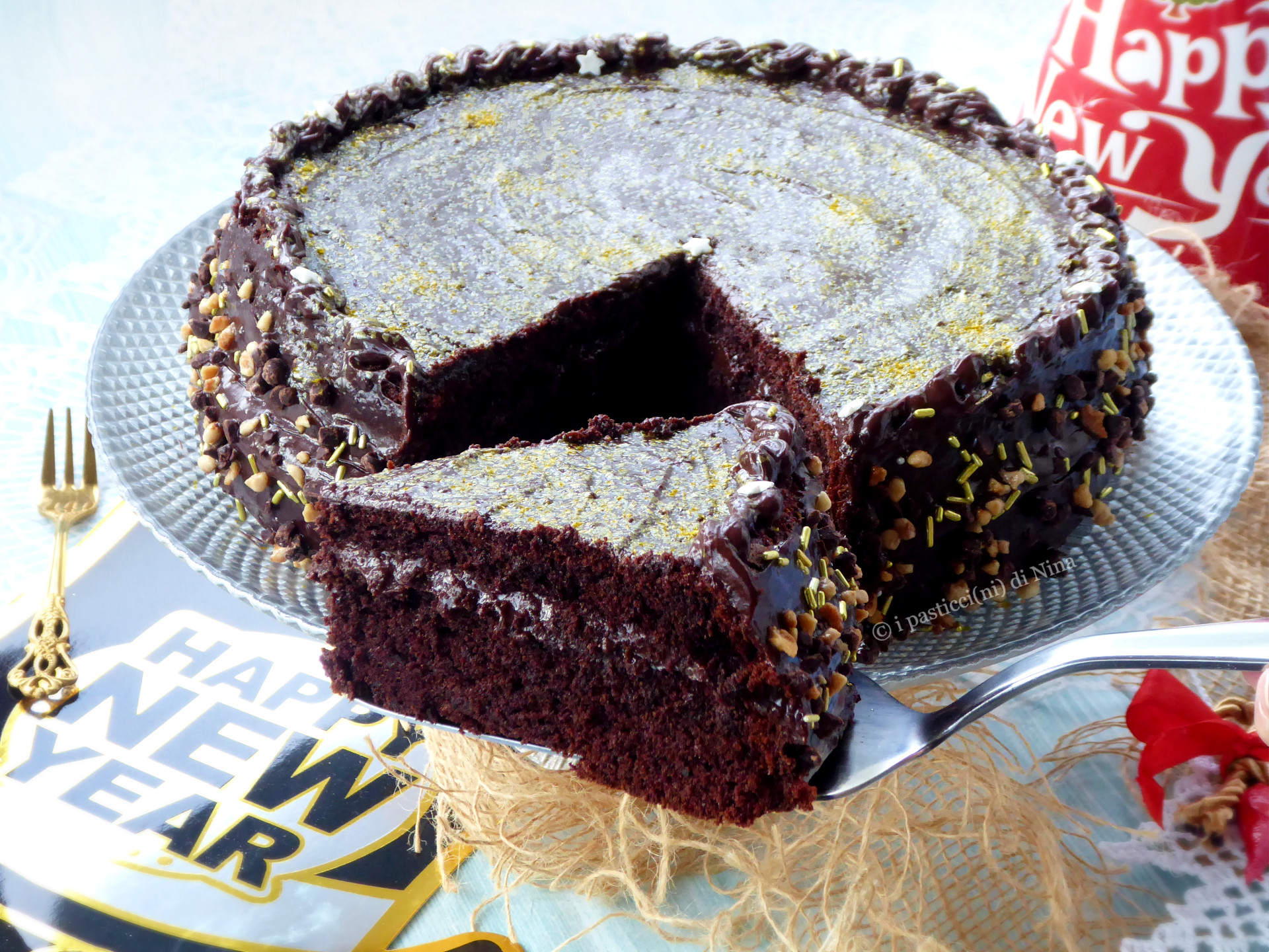 TARTA DE AÑO NUEVO CREMOSA DE CHOCOLATE