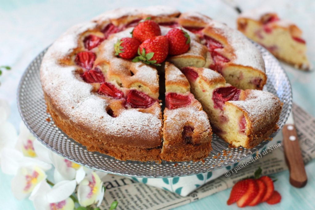 Tarta de fresas y ricotta, dulce esponjoso y delicado, sin mantequilla - i pasticcini di Nina recetas