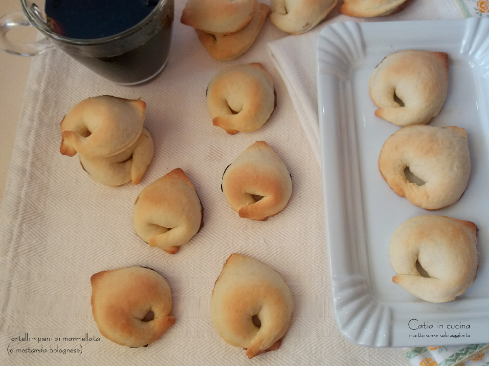 Tortelli rellenos de mermelada