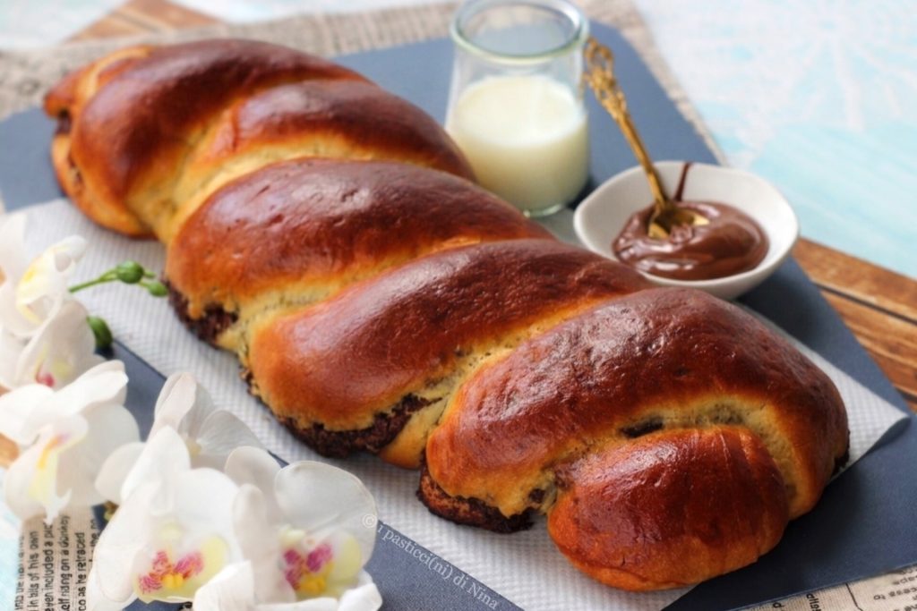 trenza de sémola con leche y crema gianduia sin huevos receta i pasticcini di Nina