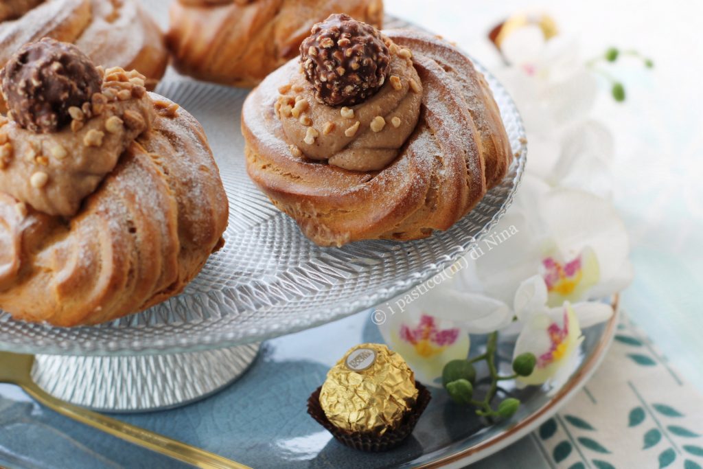 Zeppole de San José con Ferrero Rocher horneadas o en freidora de aire, dulces para el Día del Padre receta i pasticcini di Nina