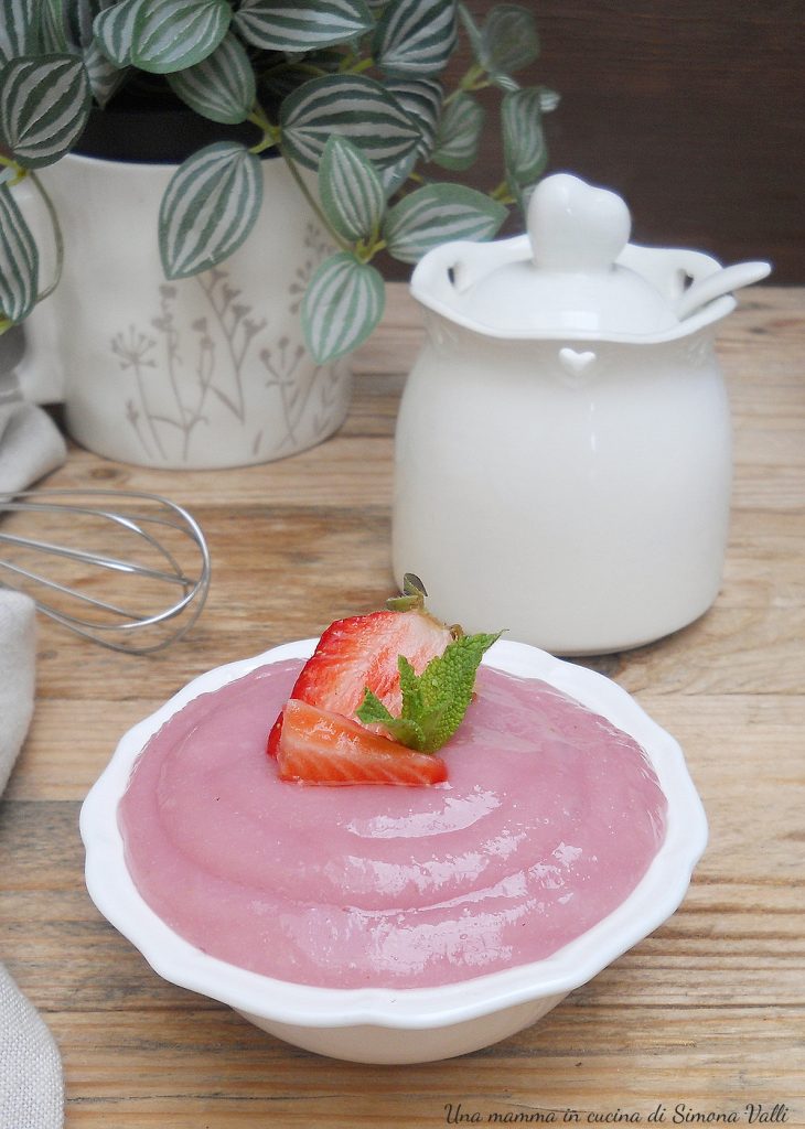 crema pastelera de fresas sin huevos vert