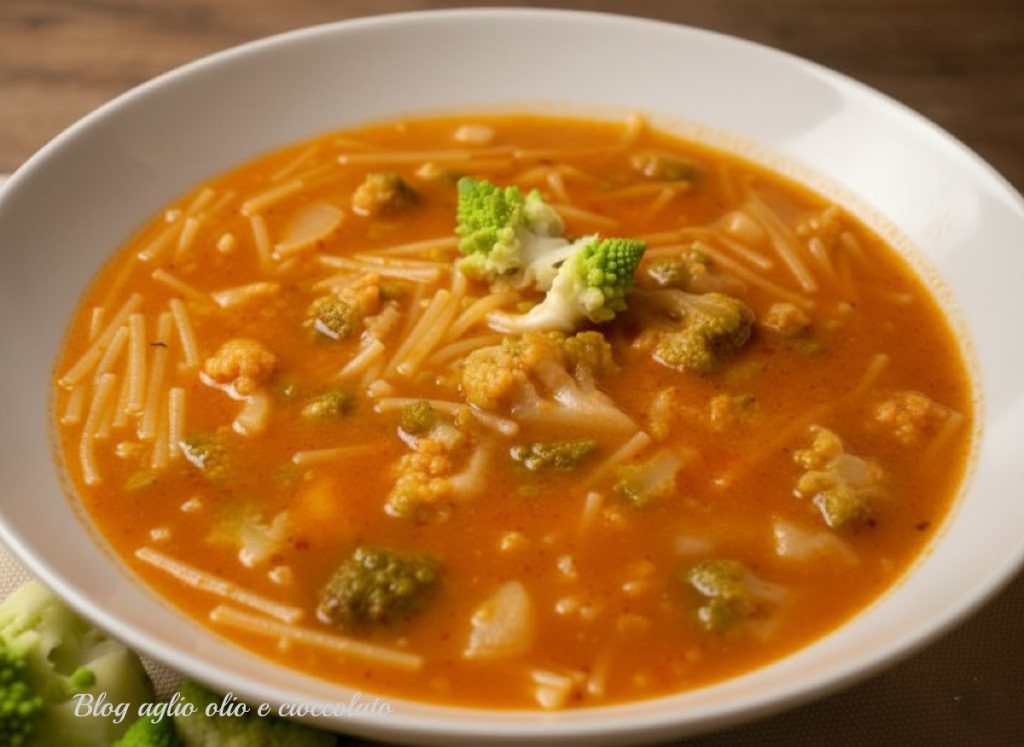 sopa de brócoli romanesco