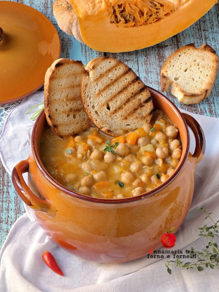 sopa de garbanzos calabaza y patatas