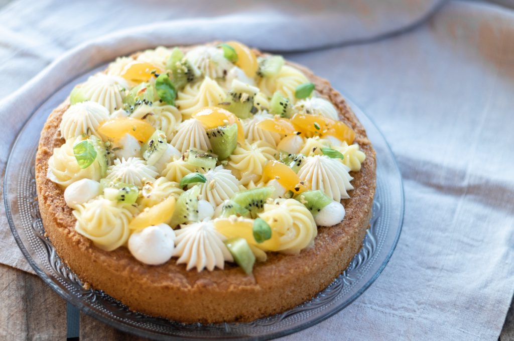 Tarta frangipane de pistacho y fruta fresca