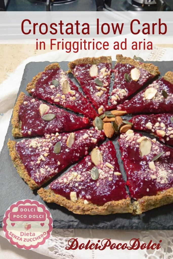 Tarta Low Carb en freidora de aire vertical con base de almendras y mermelada sin azúcar