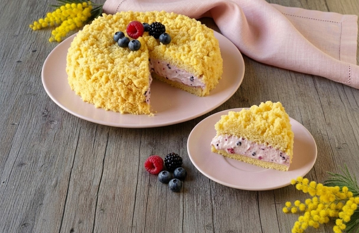Tarta mimosa de frutos del bosque: la versión súper golosa y original
