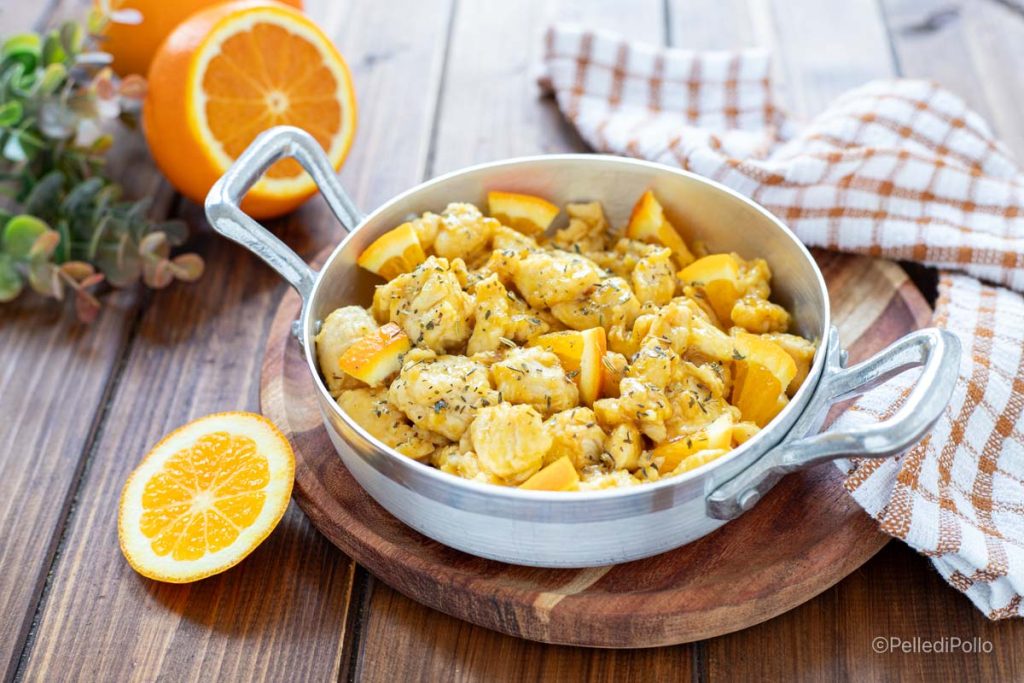 tiras de pollo a la naranja