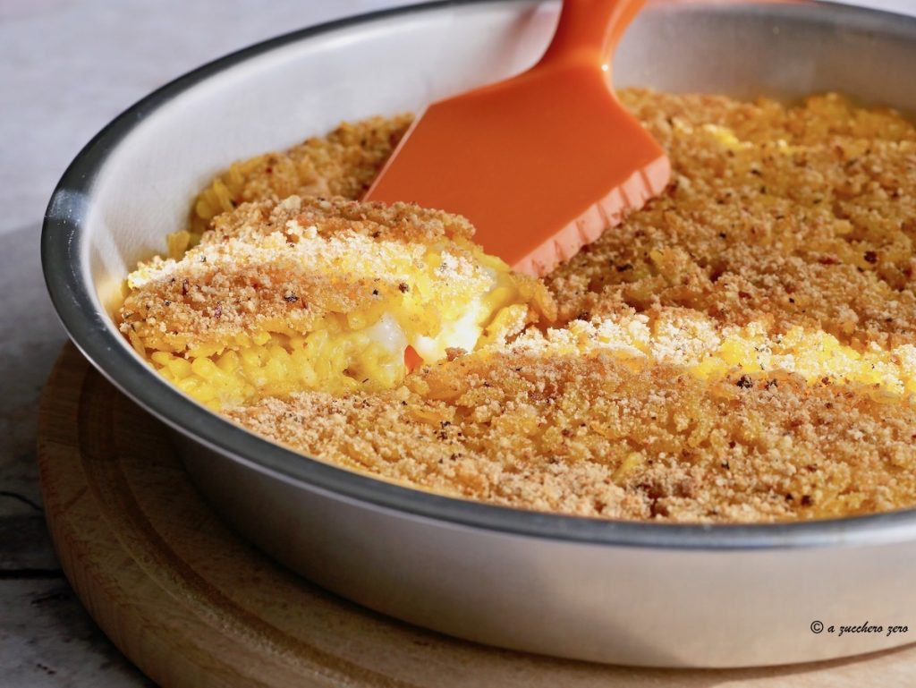 Arroz al azafrán al horno con queso | con arroz integral desamidado