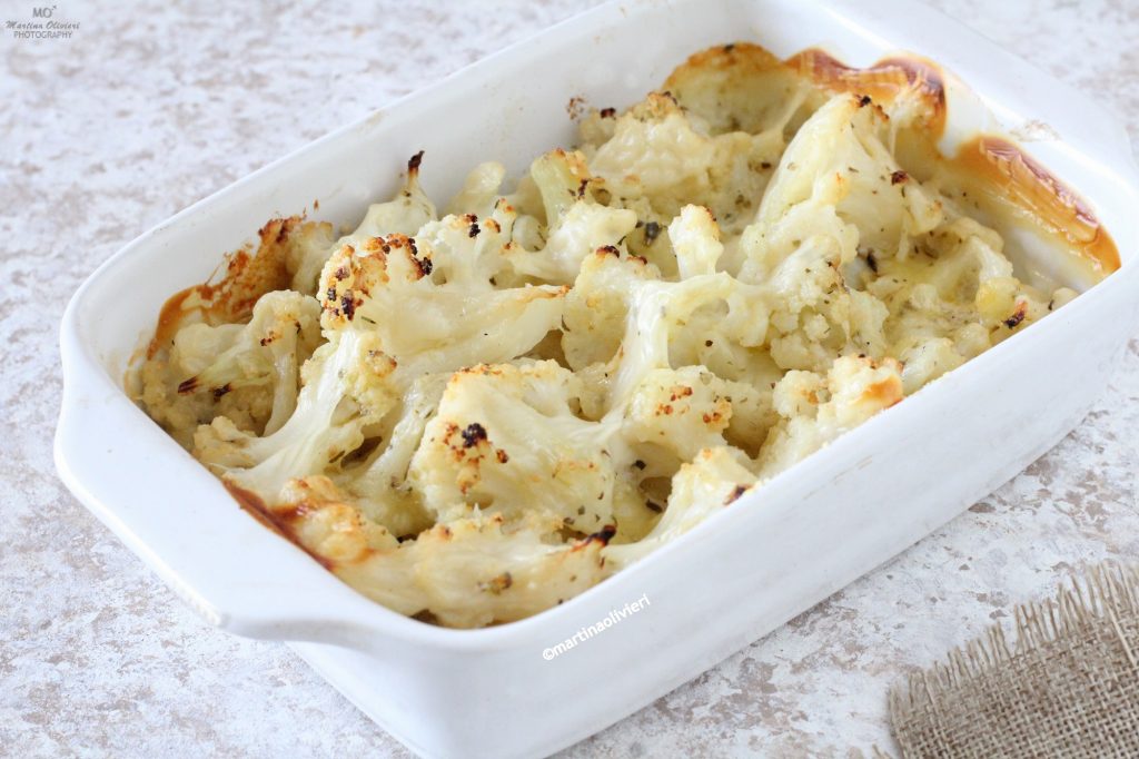 Coliflores gratinados al horno con bechamel y mozzarella