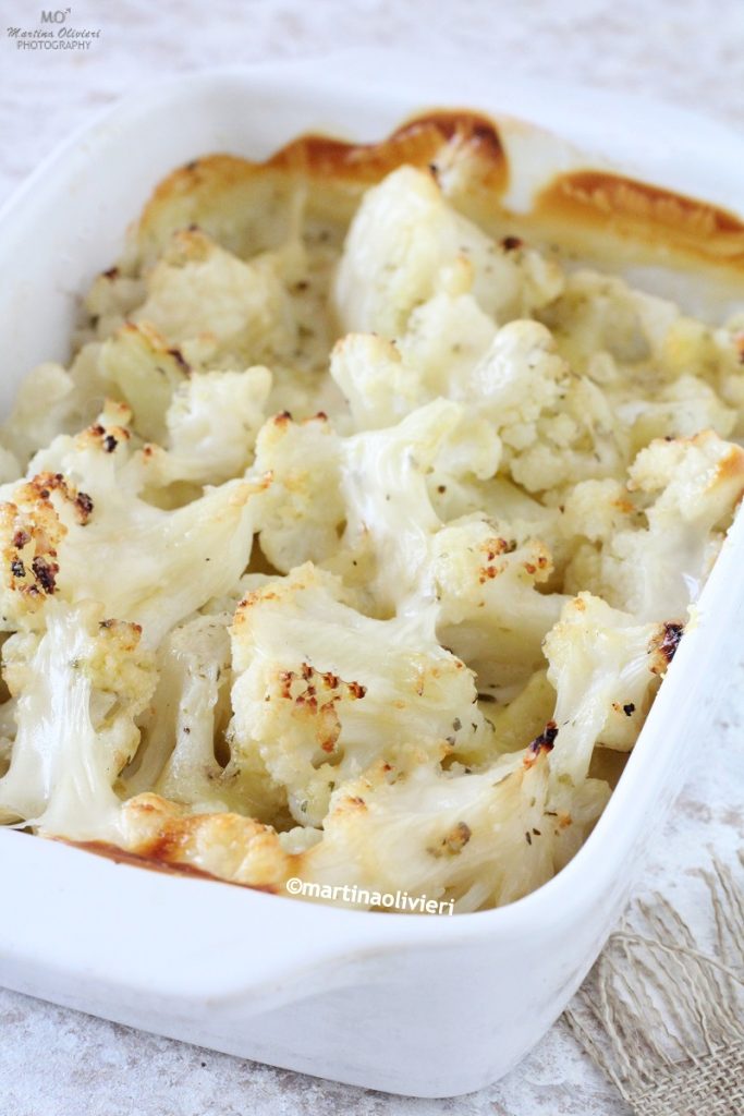 Coliflores gratinados al horno con bechamel y mozzarella