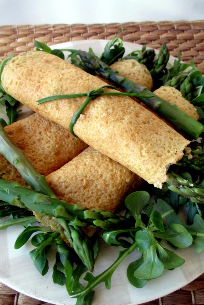 Crepes con espárragos y hummus, Mangia senza Pancia