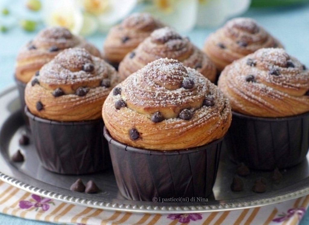 cruffin con gotas de chocolate receta i pasticcini di Nina