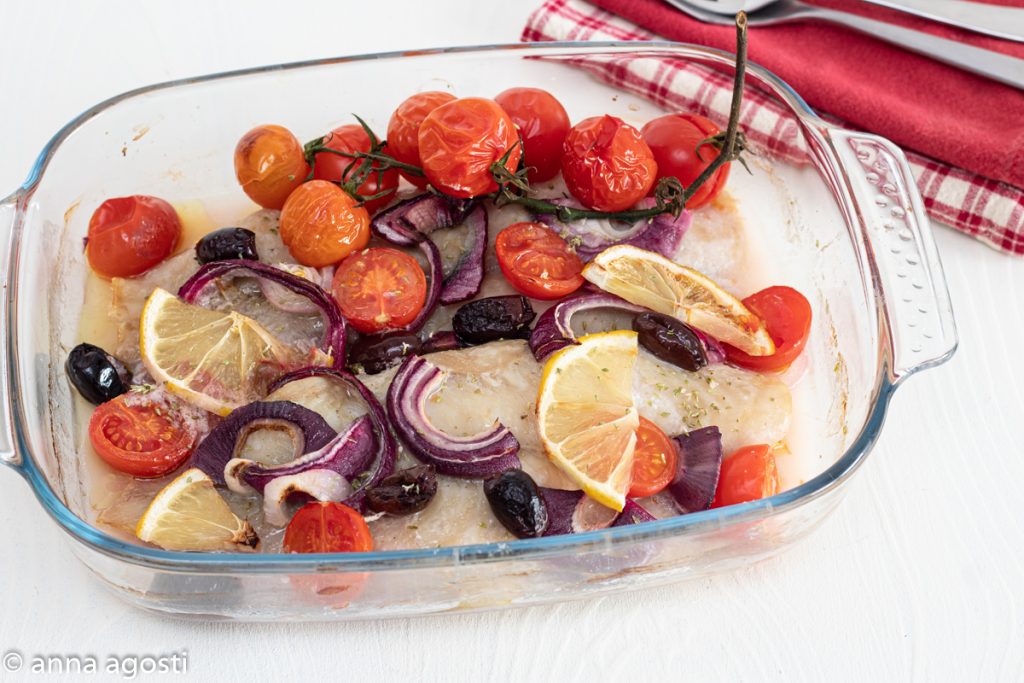 Filetes de perca a la mediterránea