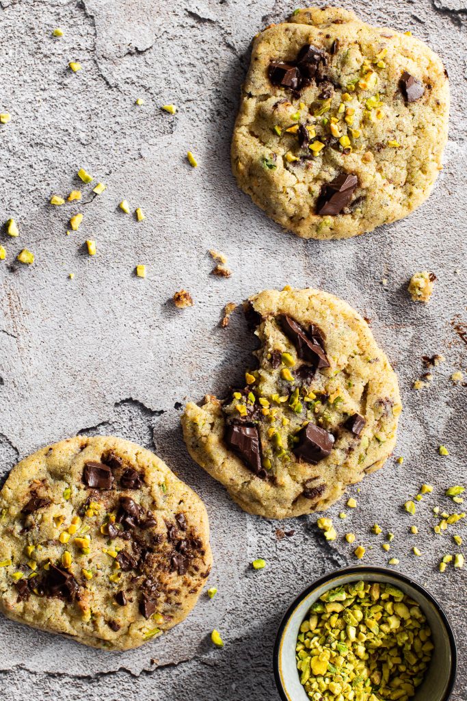 Galletas de pistacho y chocolate