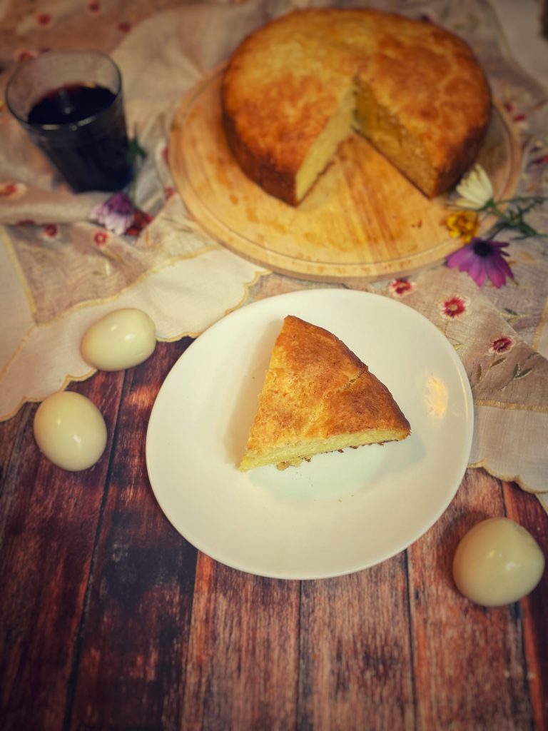 Porción de tarta de Pascua de Umbría sin gluten