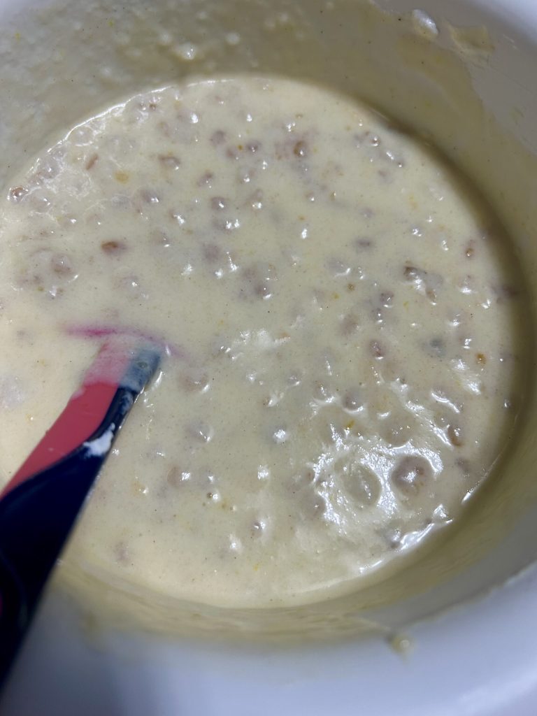 relleno cremoso de ricotta y grano para la pastiera napolitana