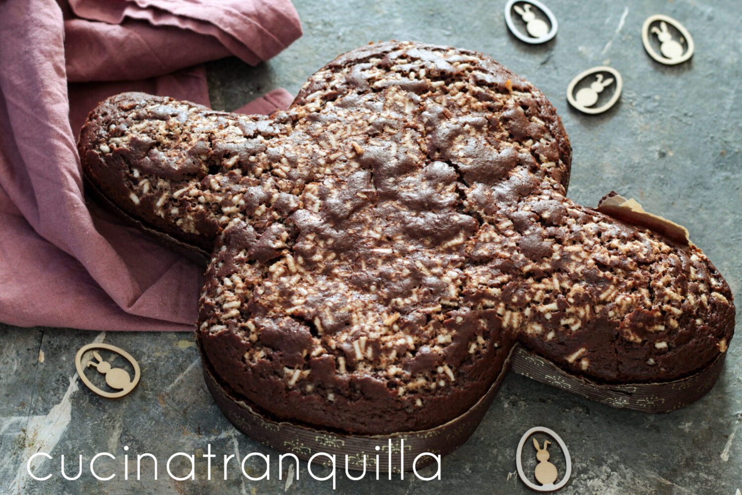 Tarta colomba de ron y cacao sin lactosa