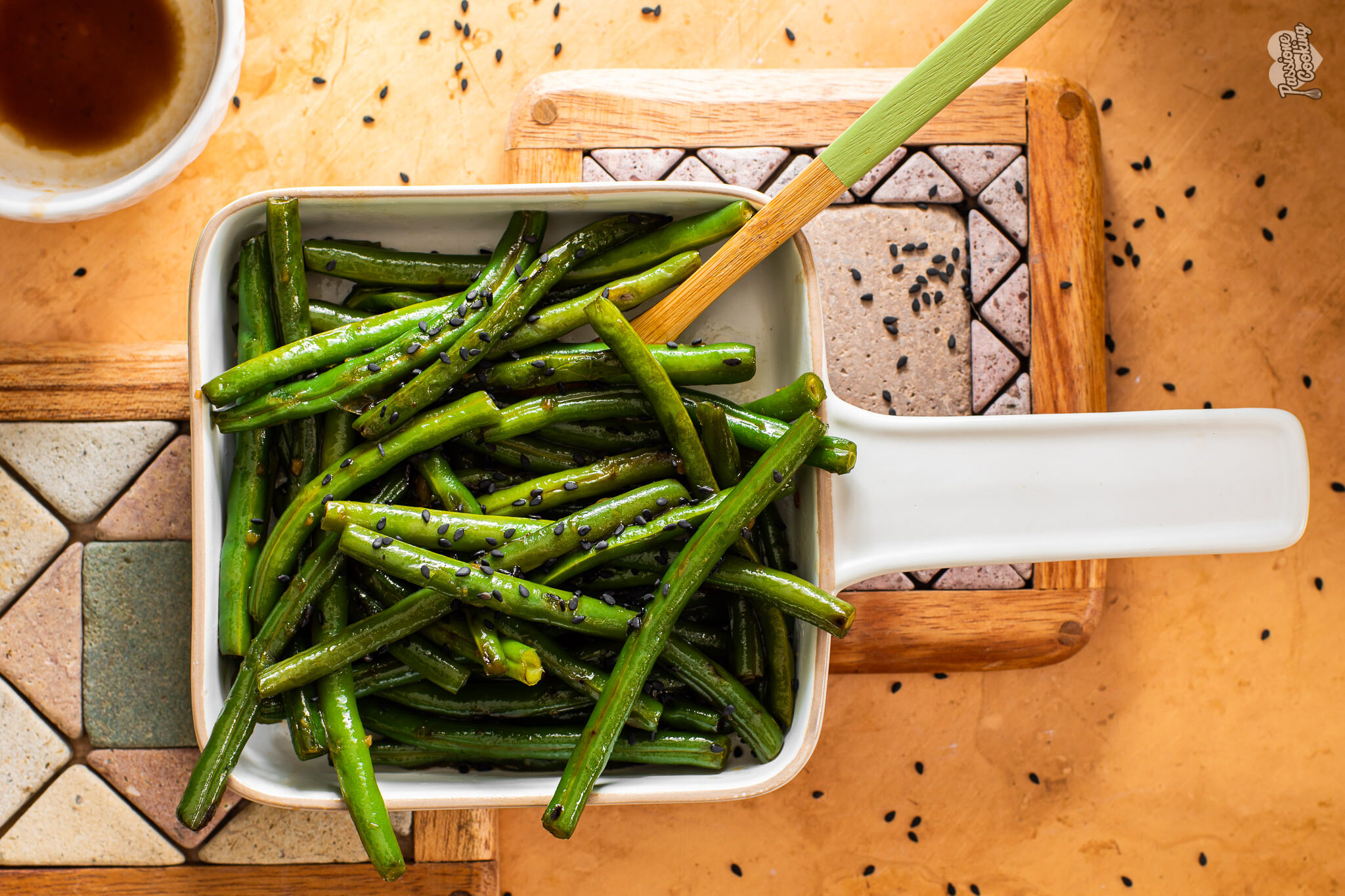 Judías verdes salteadas con miso