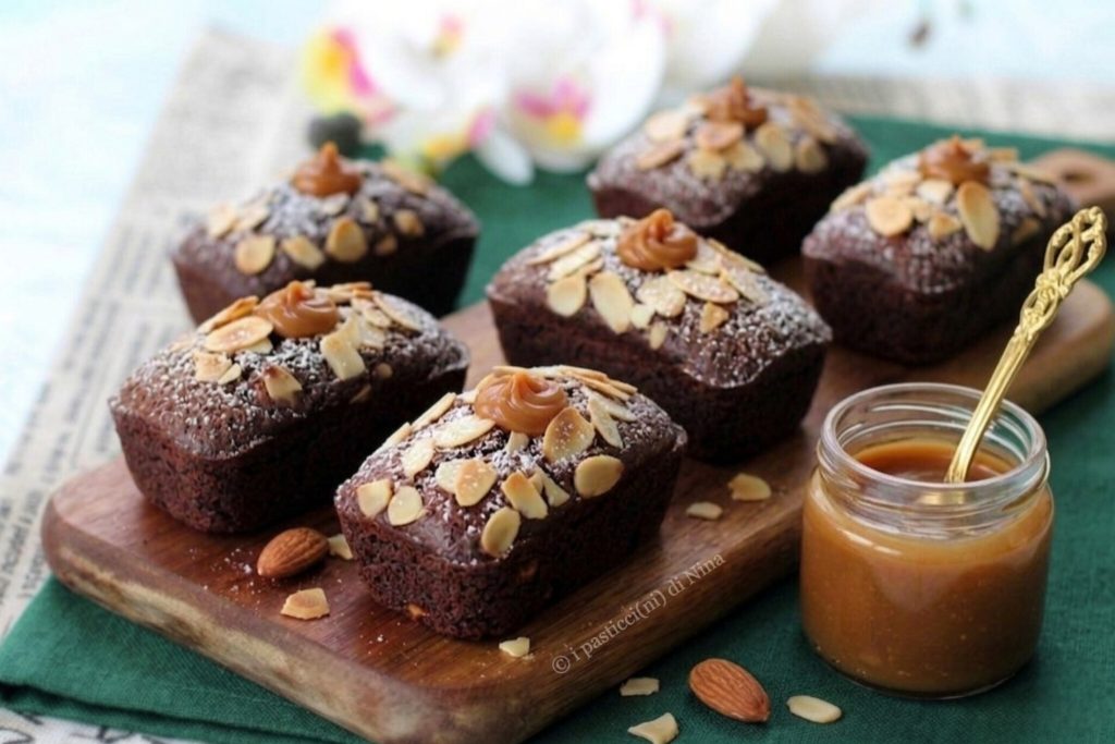 mini plumcake brownies de almendras receta i pasticcini di Nina