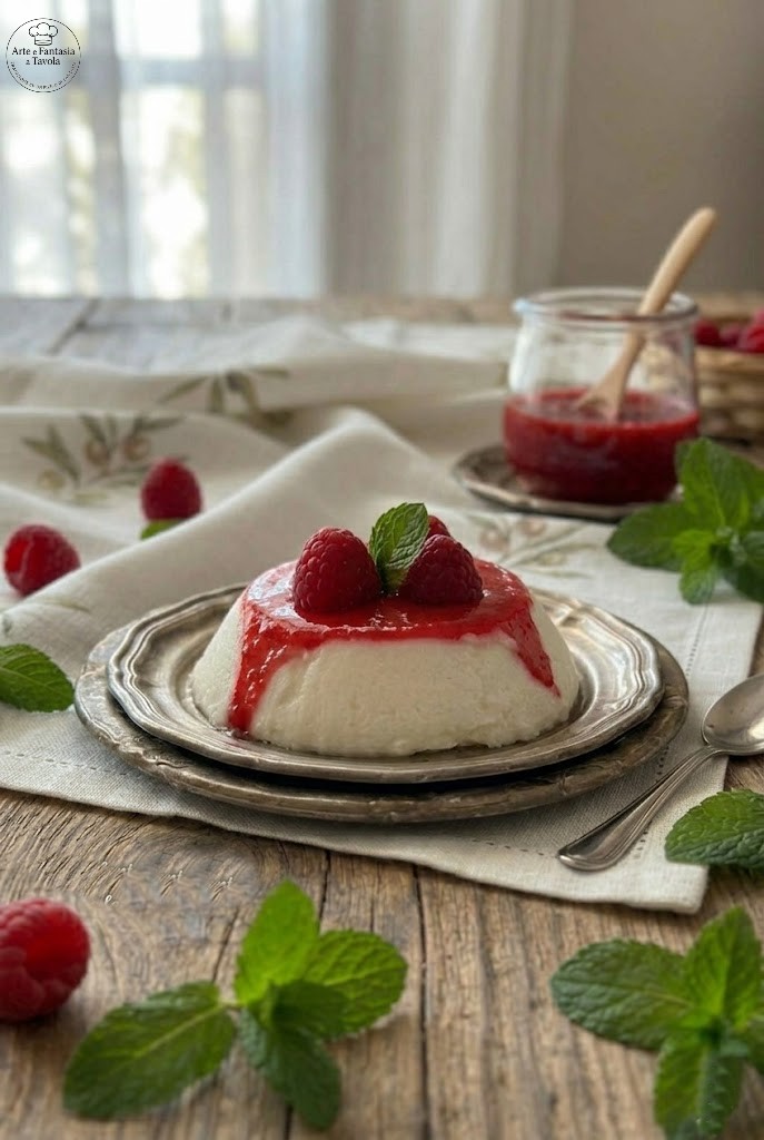 Panna cotta de frambuesa