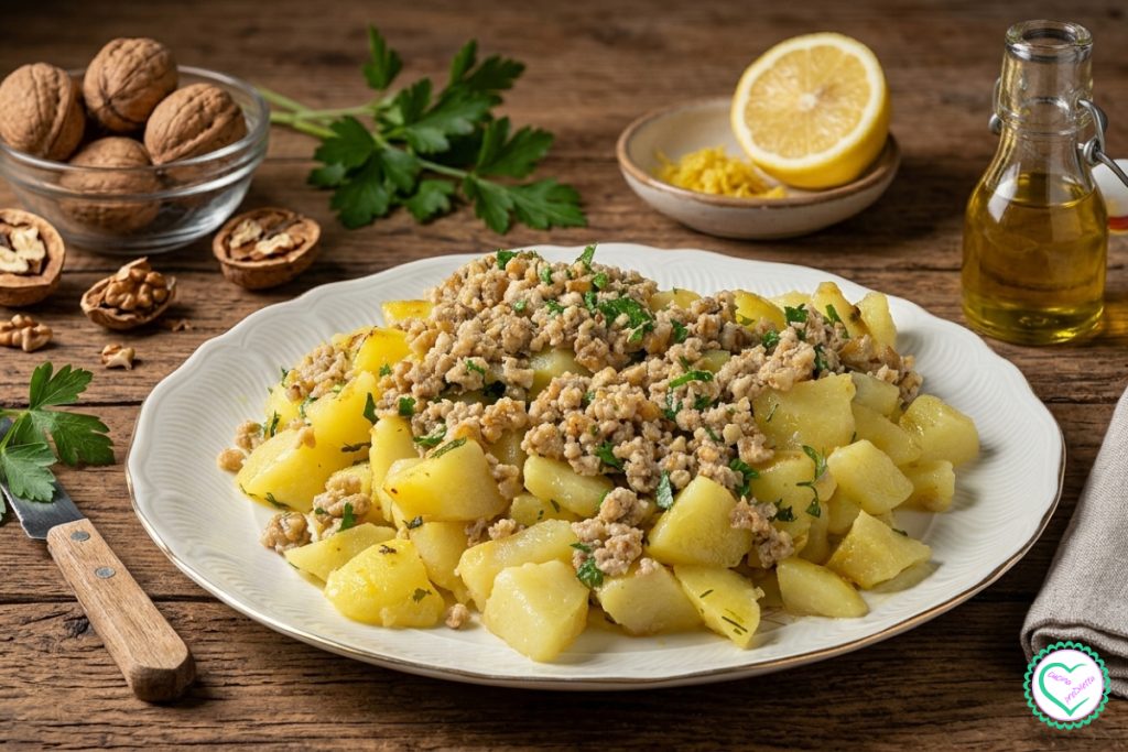 Receta de patatas con nueces