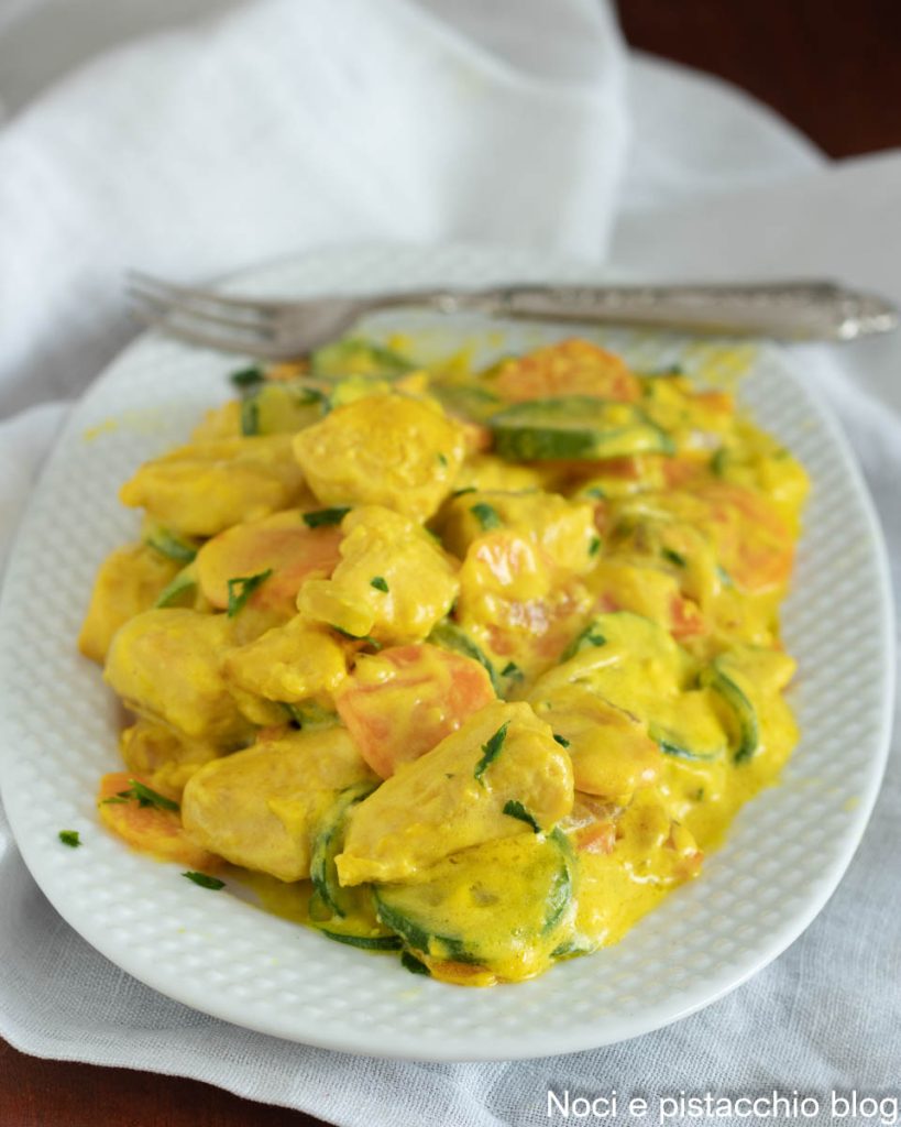 pollo al curry con verduras