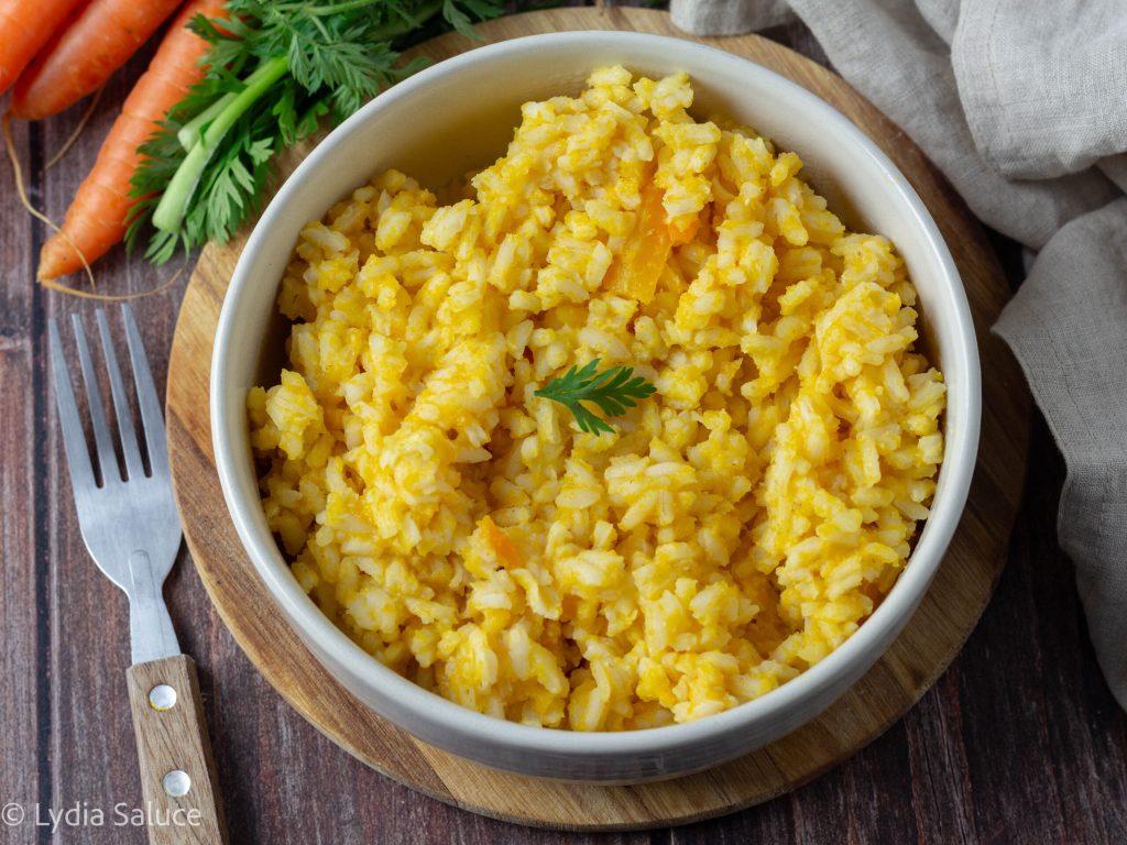 Risotto a la crema de zanahorias