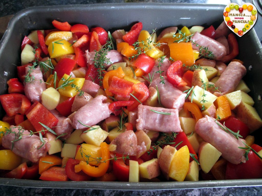 Salchicha con patatas y pimientos, Mangia senza Pancia