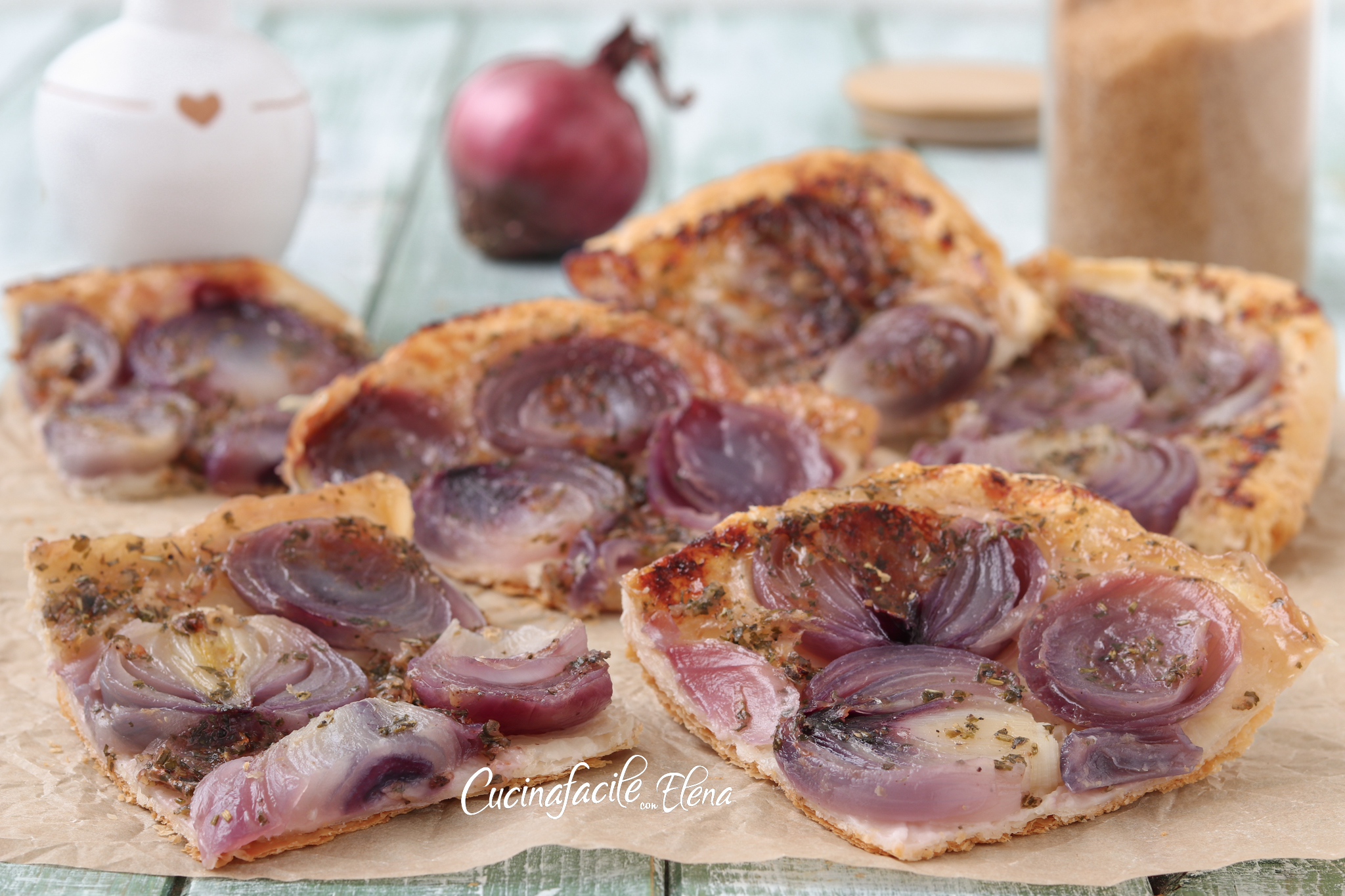 Tarte tatin de cebollas