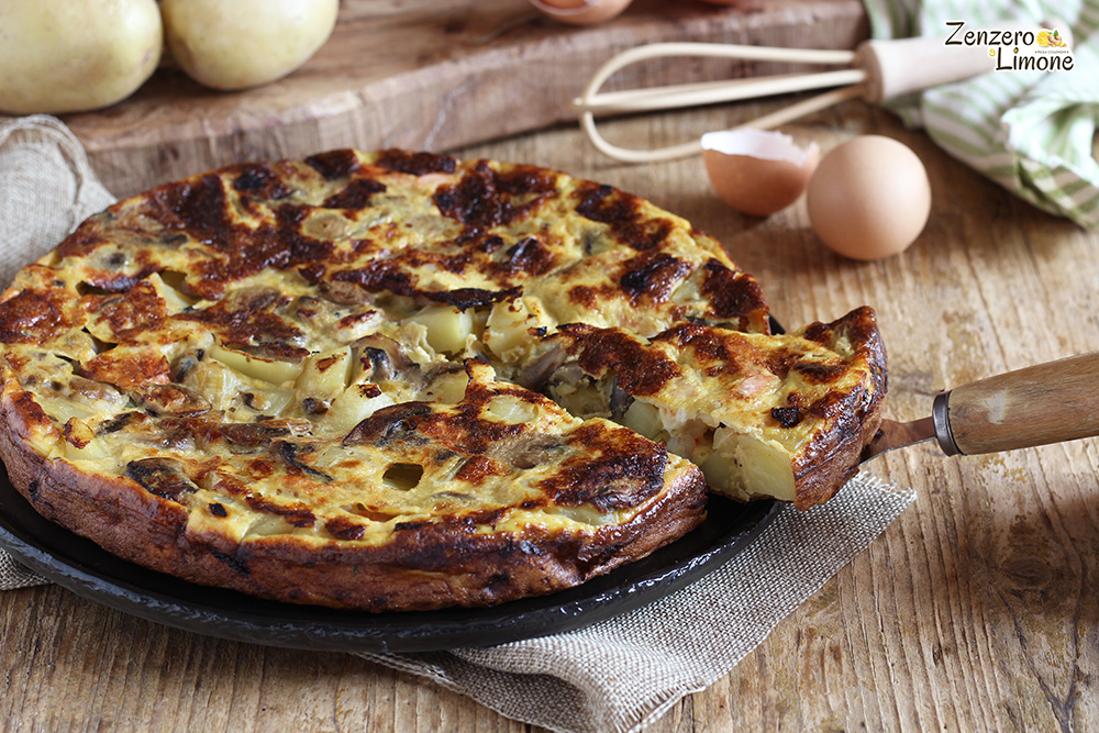 Tortilla alta con sabor a mar, bosque y huerto - CORTADA