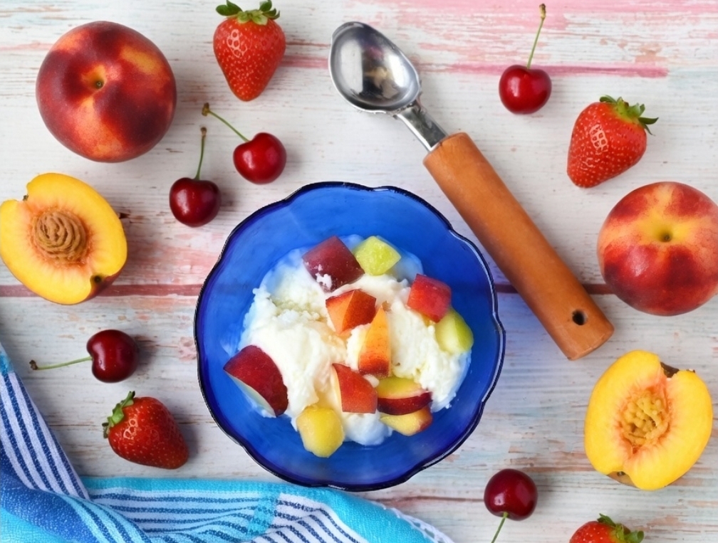 Helado de yogur y fruta sin heladera