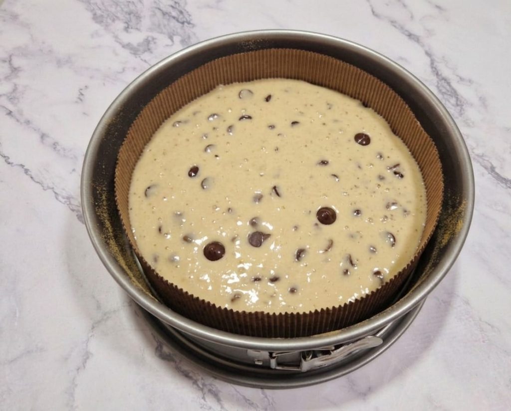 bizcocho con gotas de chocolate