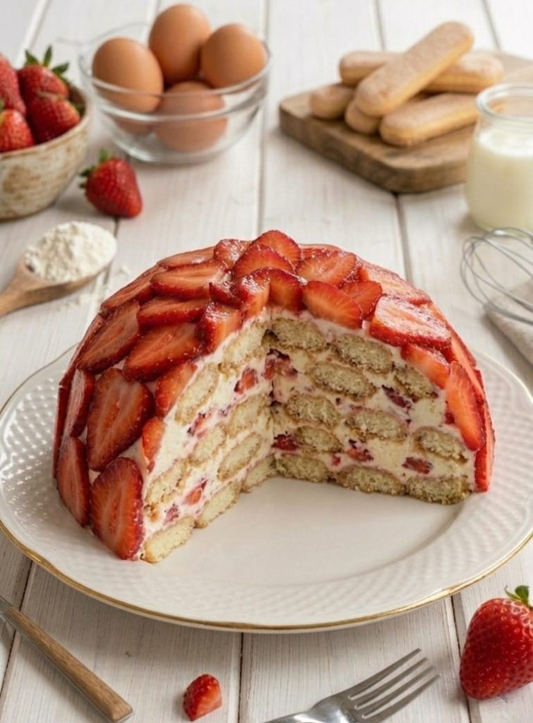 Zuccotto de fresas y yogur