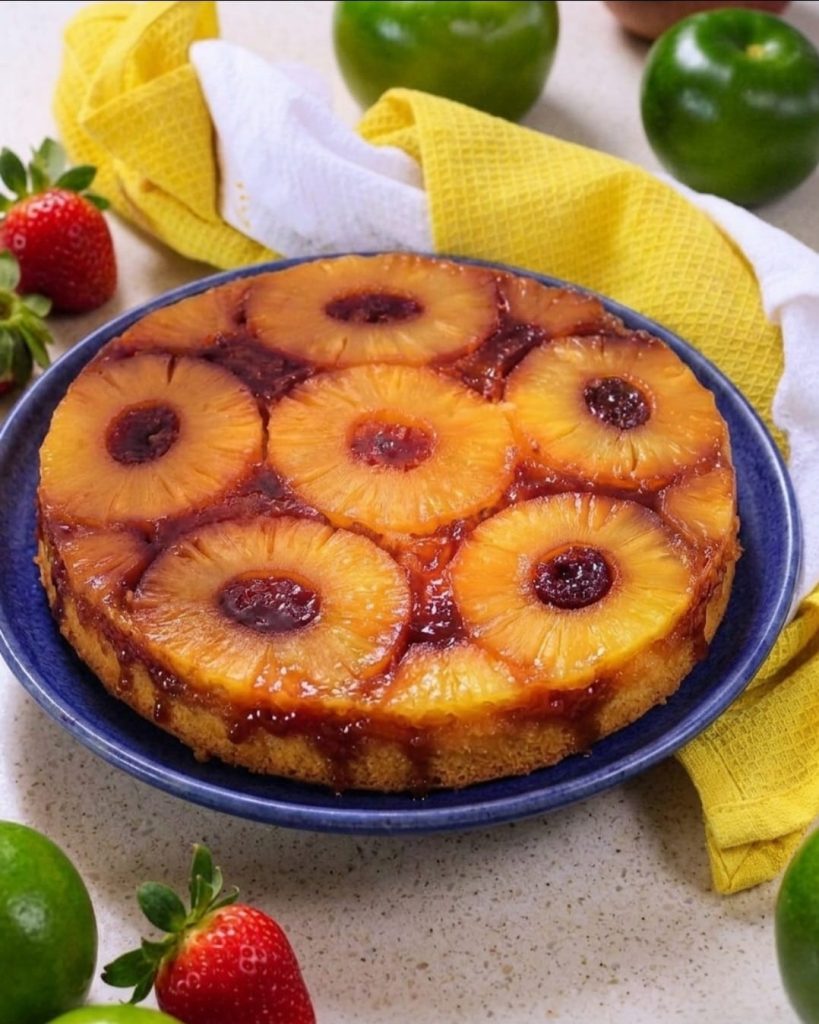 La tarta invertida de piña