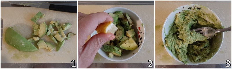 a. preparar la crema de aguacate para el toast con salmón ahumado