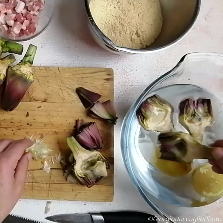 alcachofas rellenas al horno