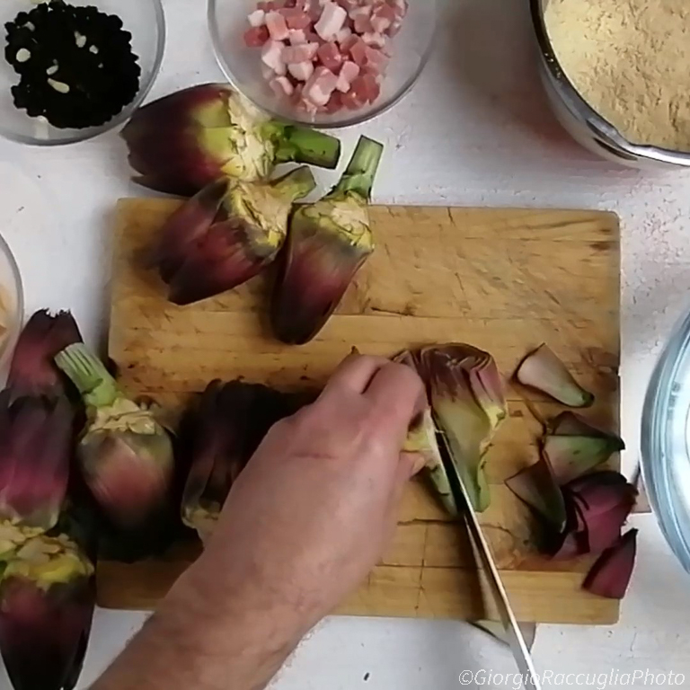 alcachofas rellenas al horno