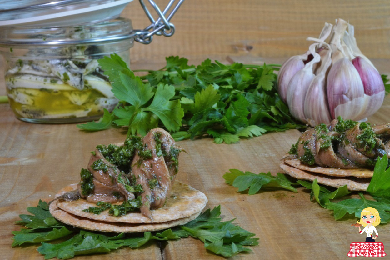 Anchoas al verde a la piamontesa