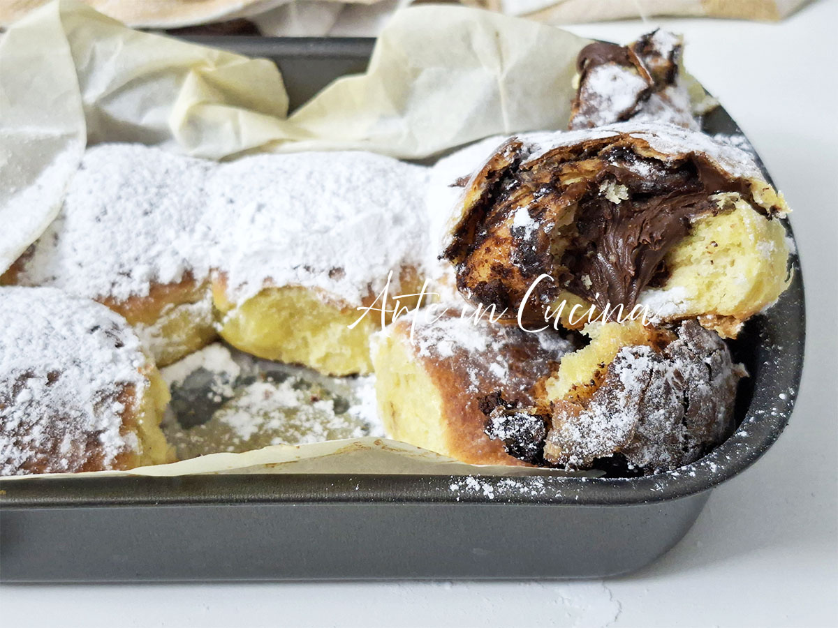 Bandeja de brioches con Nutella