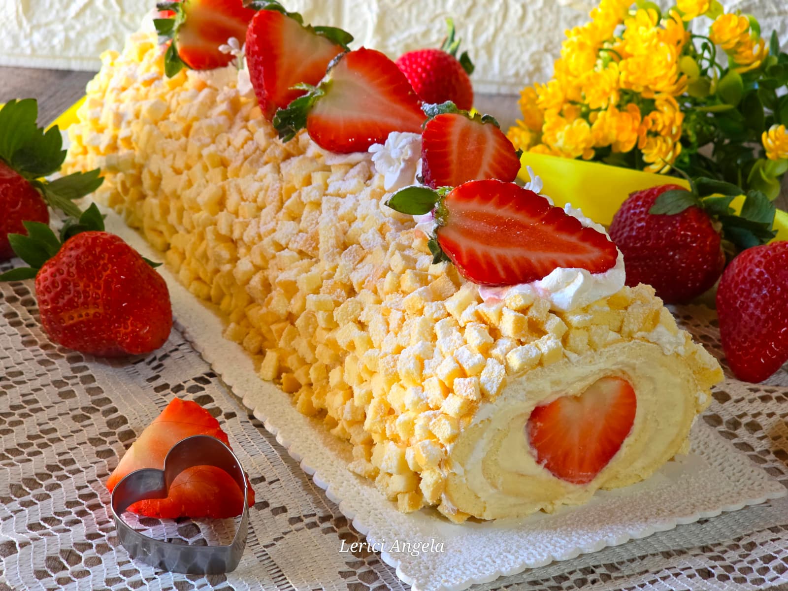 Brazo Mimosa de fresas y crema diplomática