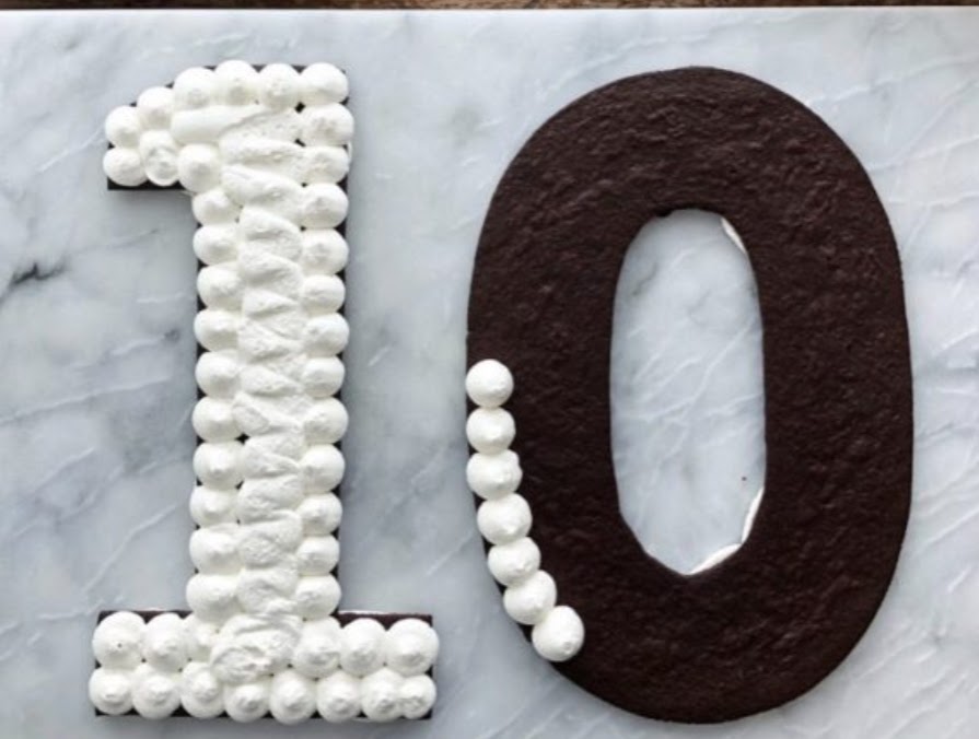 Tarta número de cacao y coco