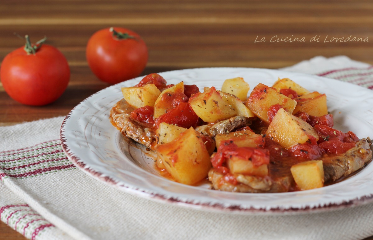 Carne a la pizzaiola con patatas