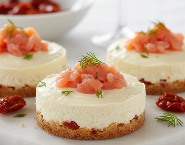 MINI CHEESECAKE SALADAS DE SALMÓN