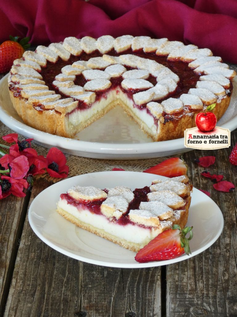 crostata con ricotta y fresas Annamaria entre horno y fogones